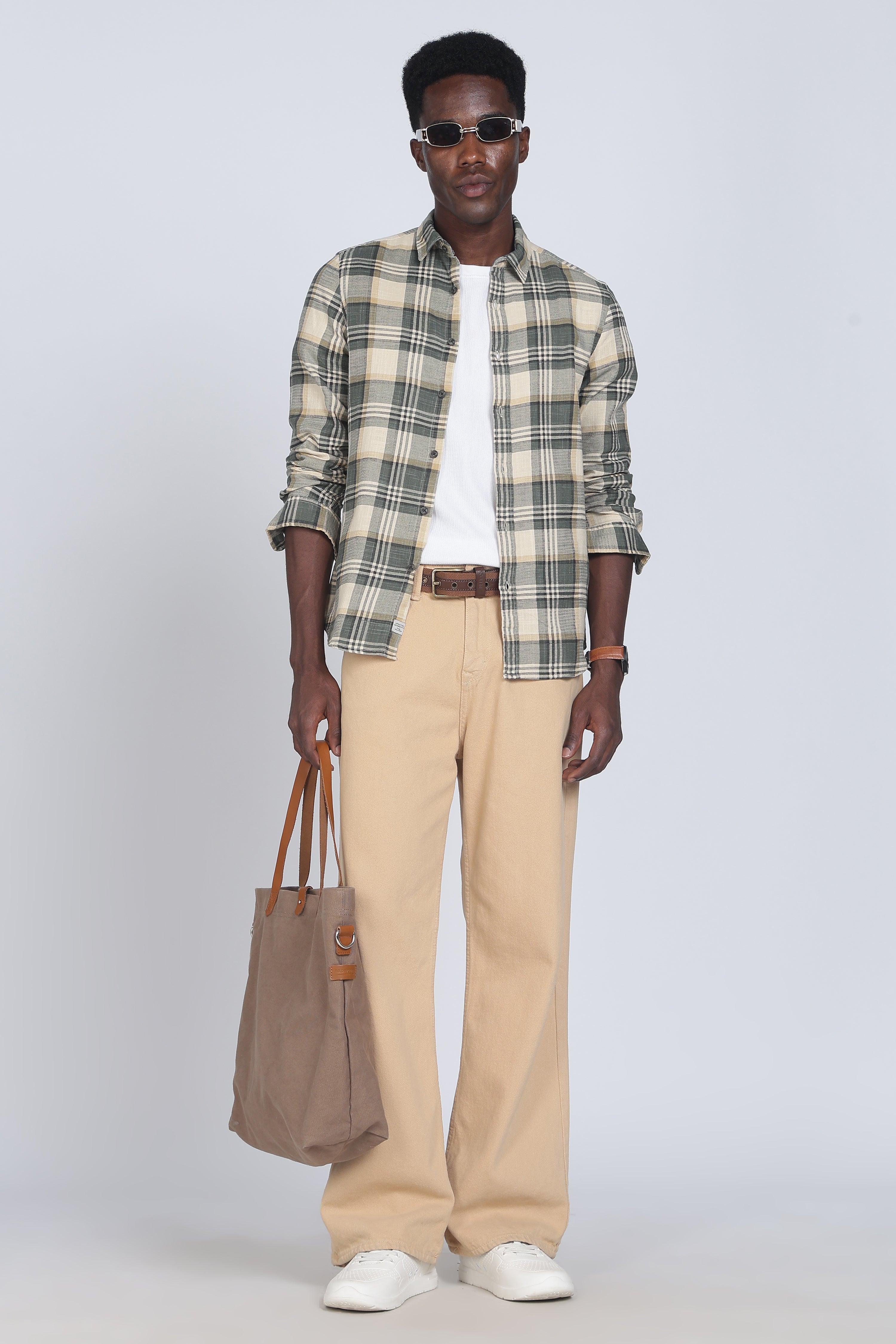 Men Cynthia Slub Check Shirt