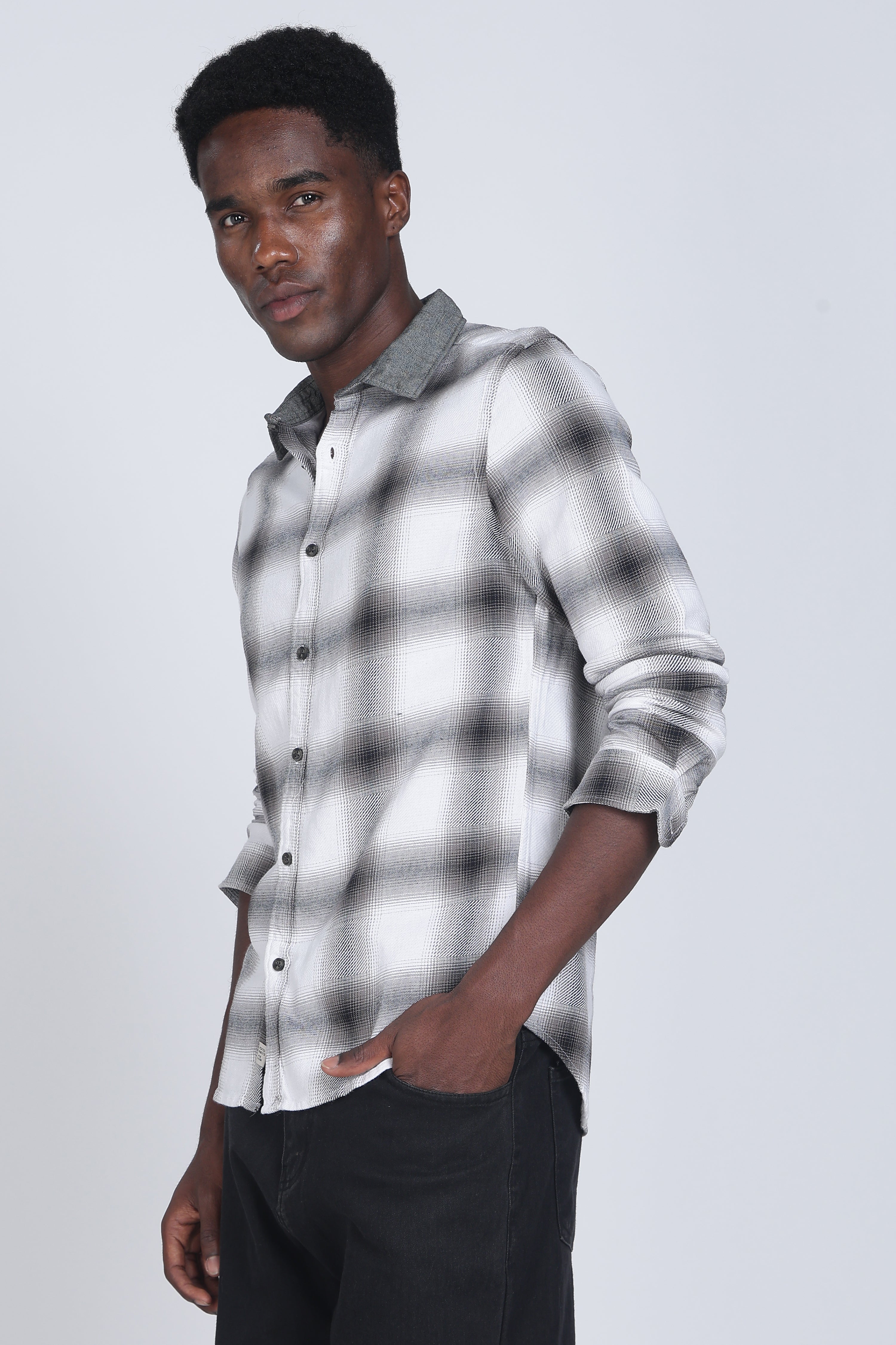 Men Buffer Dobby Check Shirt