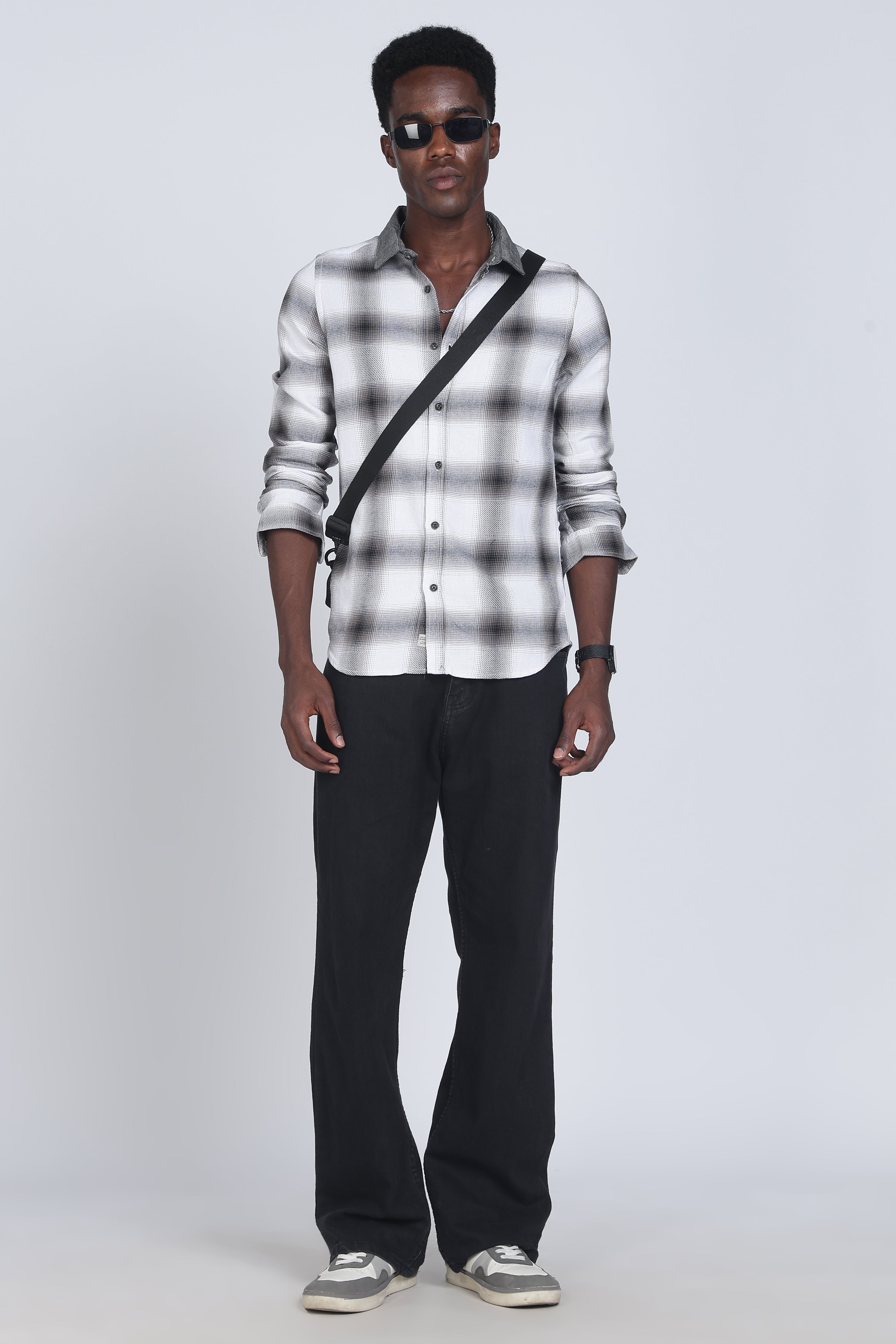 Men Buffer Dobby Check Shirt