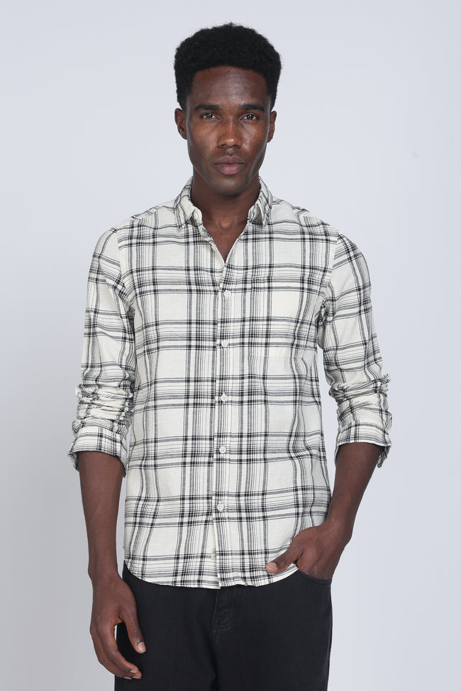 Men Zinnia Cotton Check Shirt