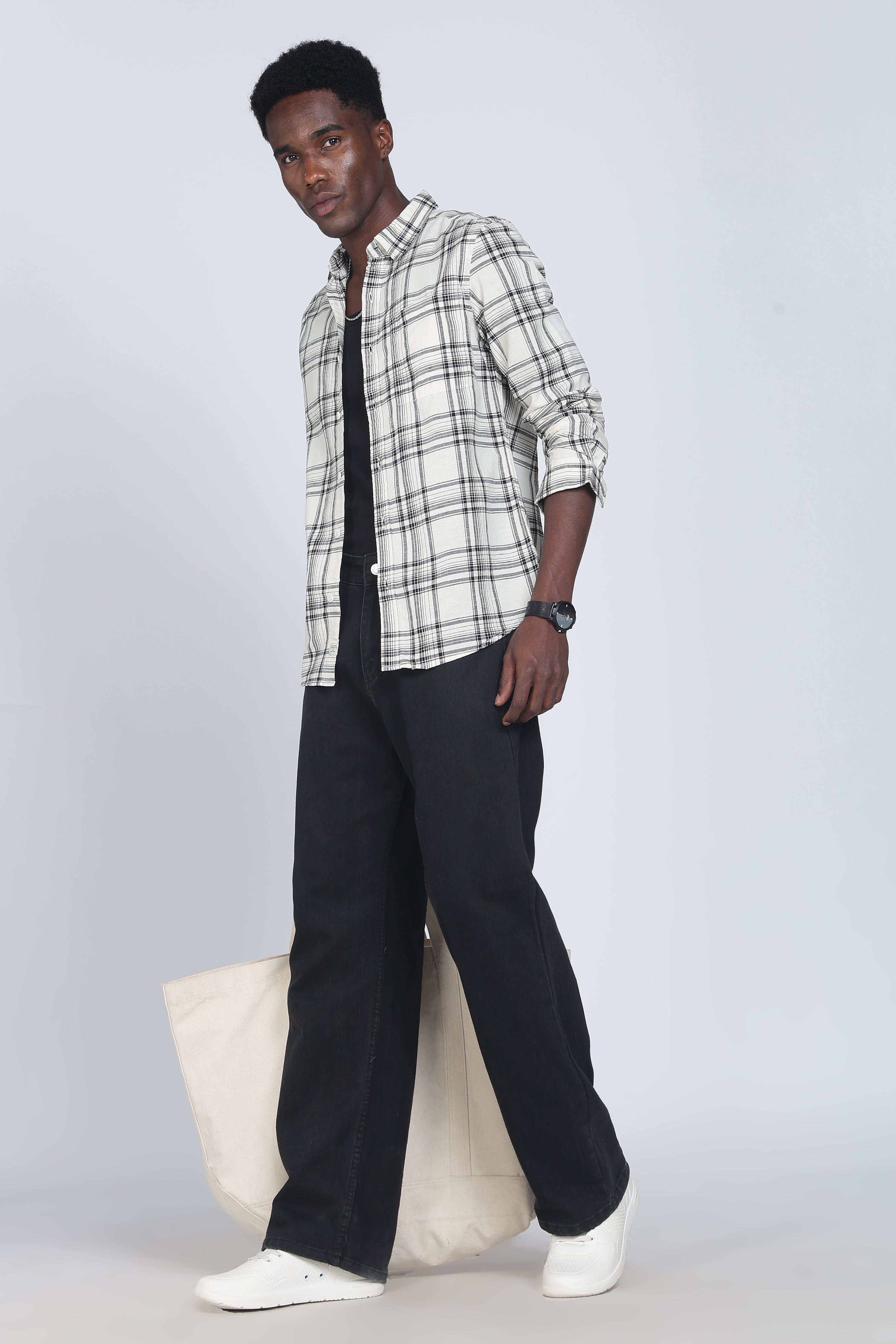 Men Zinnia Cotton Check Shirt