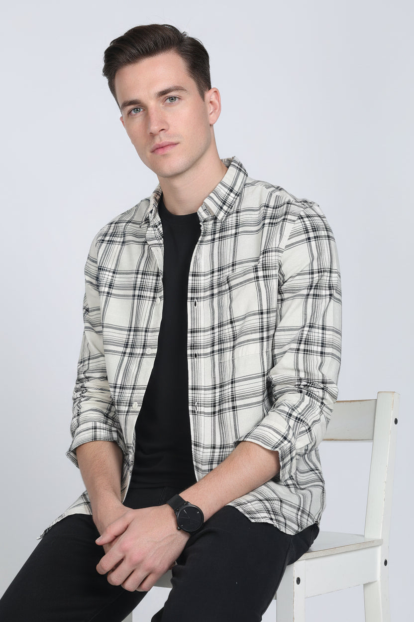 Men Zinnia Cotton Check Shirt