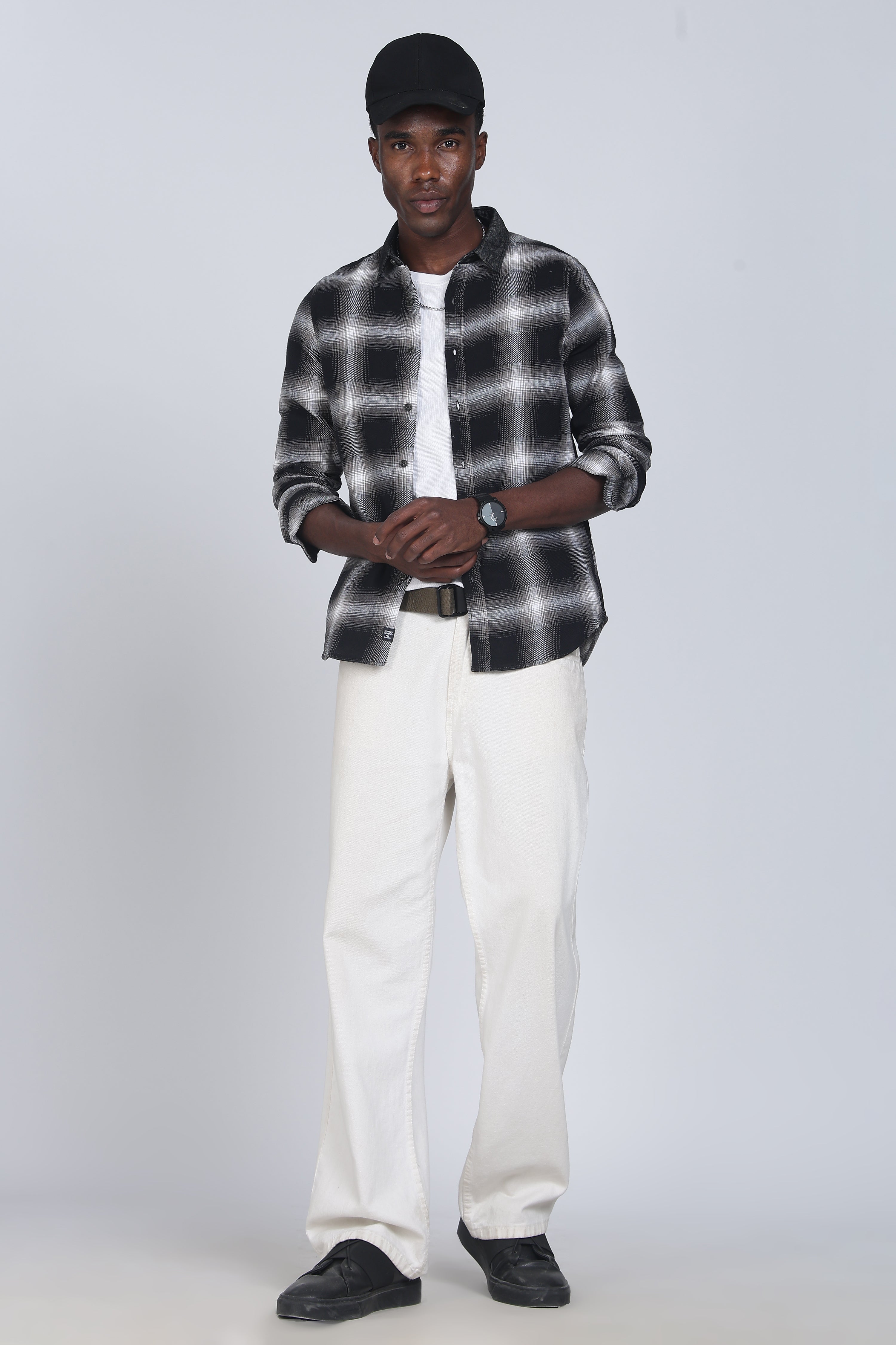 Men Buffer Dobby Check Shirt
