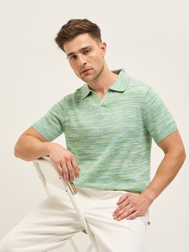 Men Multi-Color Marled texture Regular Fit Polo