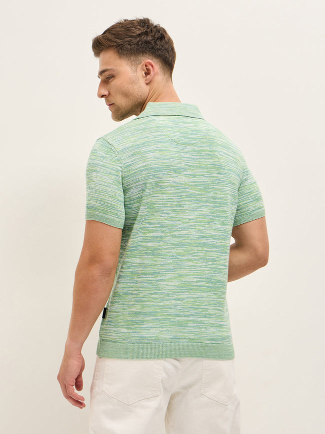 Men Multi-Color Marled texture Regular Fit Polo