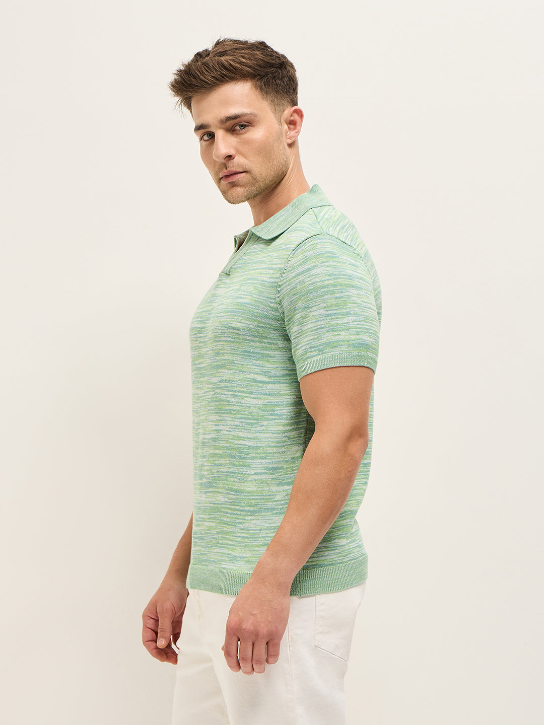 Men Multi-Color Marled texture Regular Fit Polo