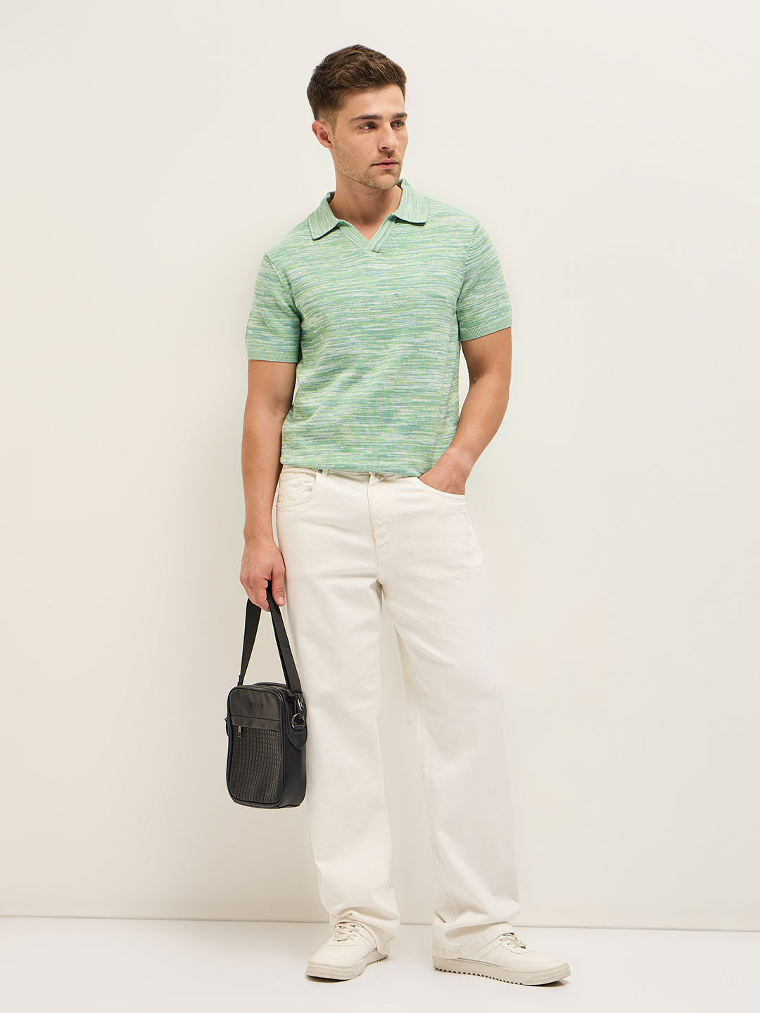Men Multi-Color Marled texture Regular Fit Polo