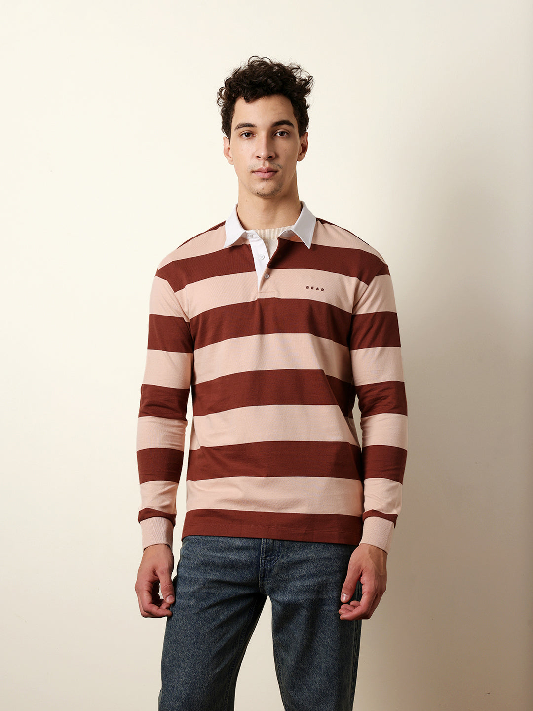 Men Multicolour Full Sleeve Polo T-Shirt