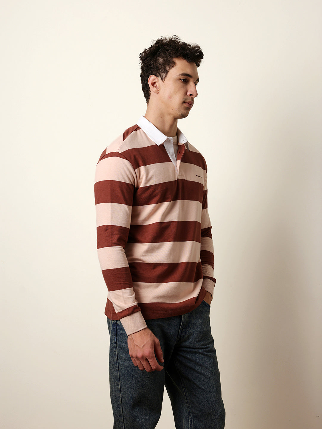 Men Multicolour Full Sleeve Polo T-Shirt