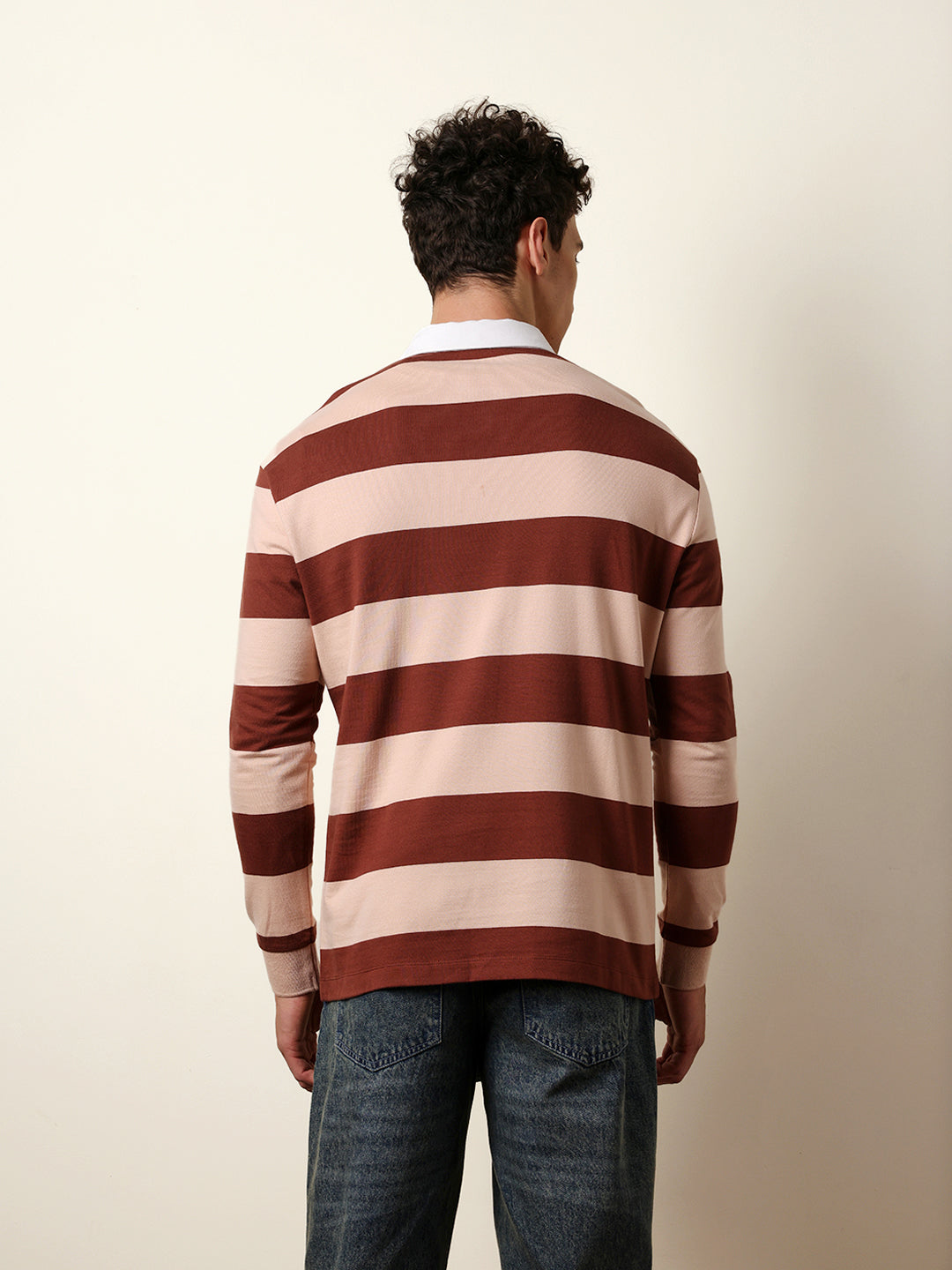 Men Multicolour Full Sleeve Polo T-Shirt