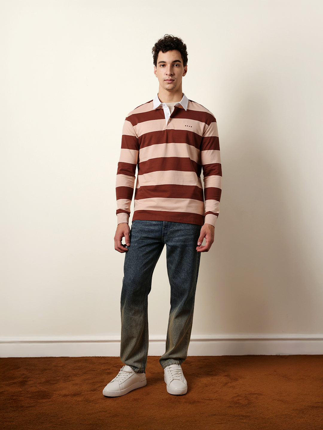 Men Multicolour Full Sleeve Polo T-Shirt