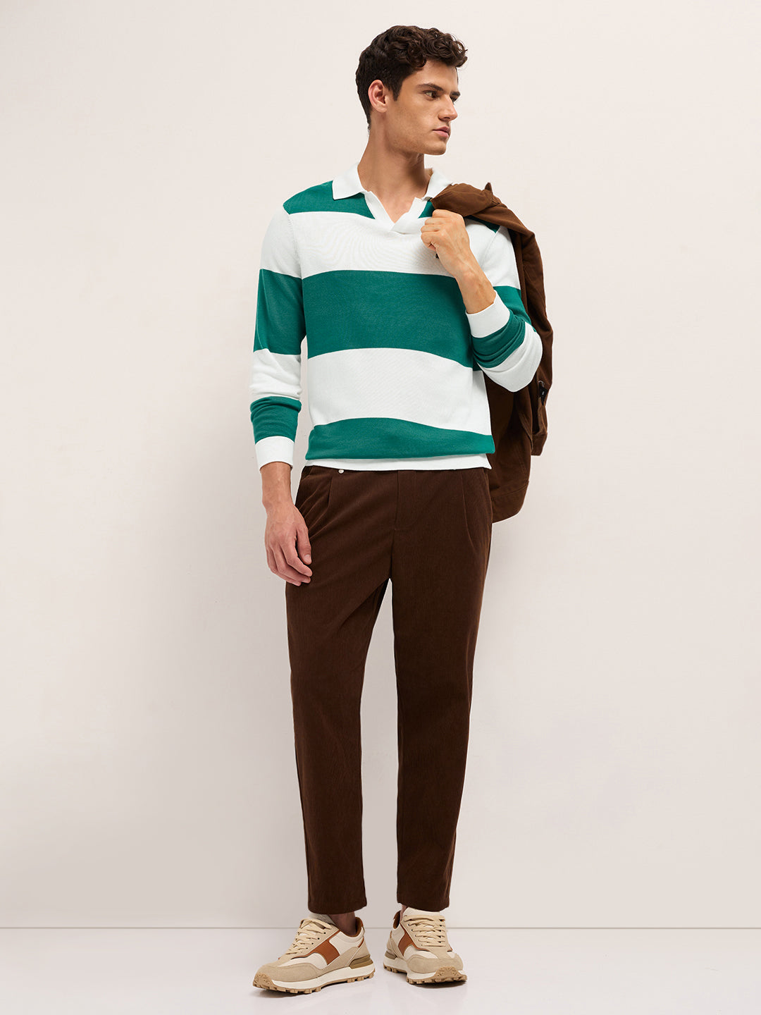 Men Cotton Striped Polo T-Shirt