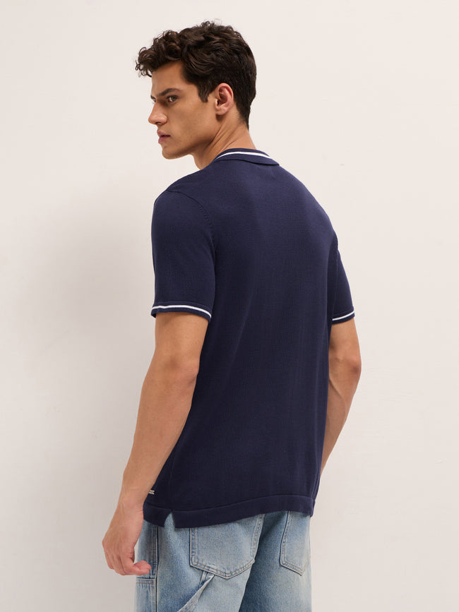Men Cotton Colorblocked Polo T-Shirt