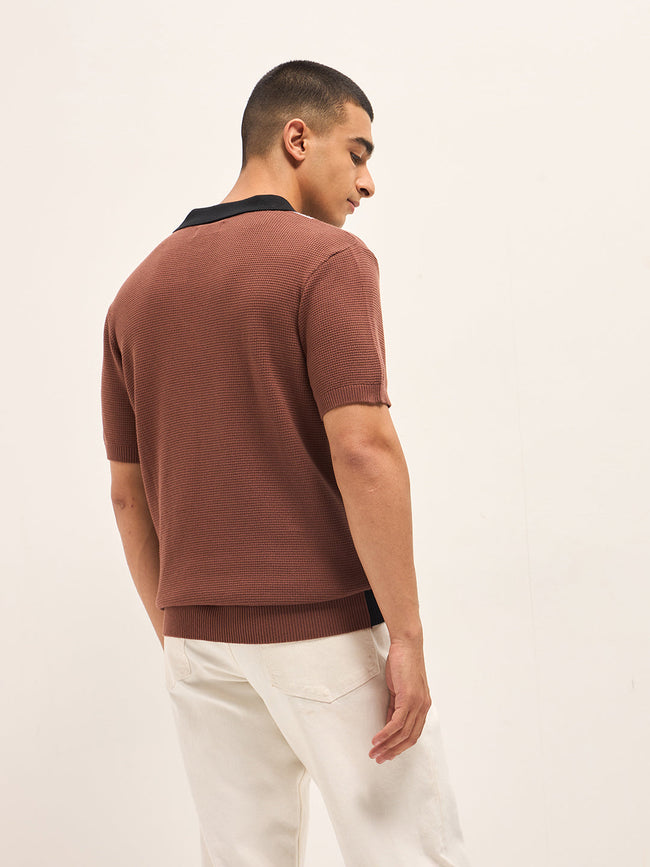 Men MultiColor Colorblocked Polo T-Shirt