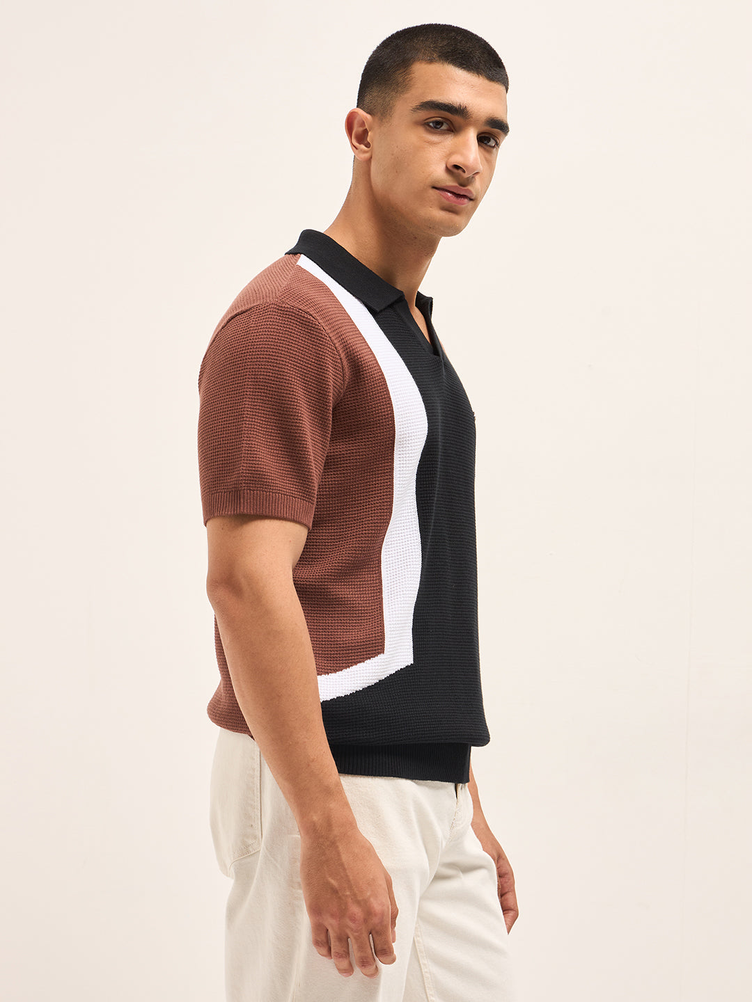 Men MultiColor Colorblocked Polo T-Shirt