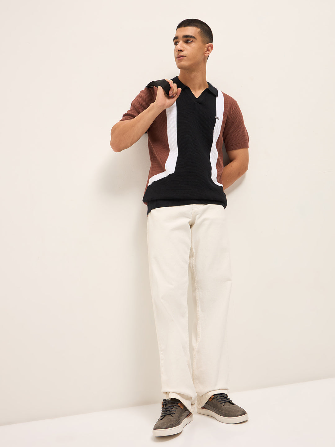 Men MultiColor Colorblocked Polo T-Shirt