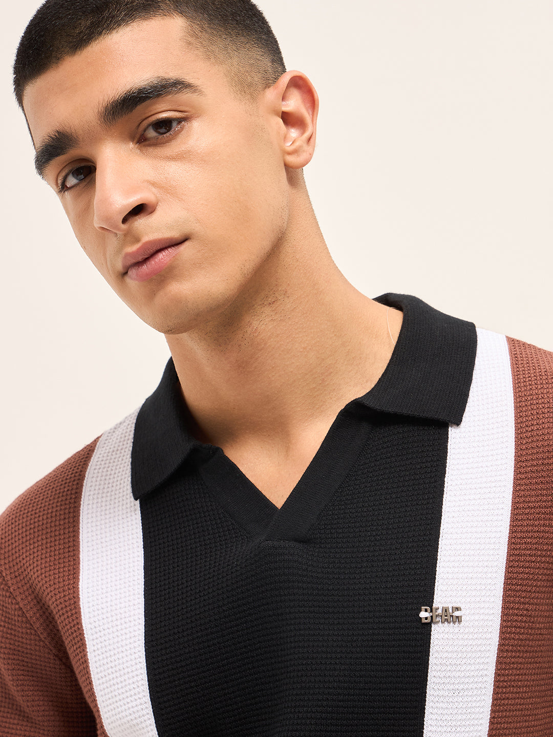 Men MultiColor Colorblocked Polo T-Shirt