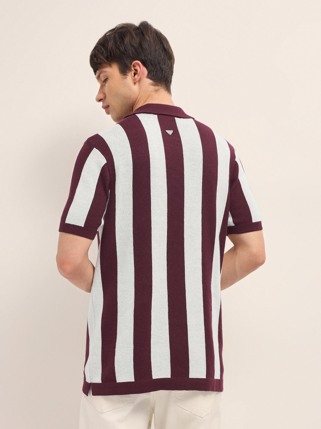 Men Cotton Striped Polo T-Shirt