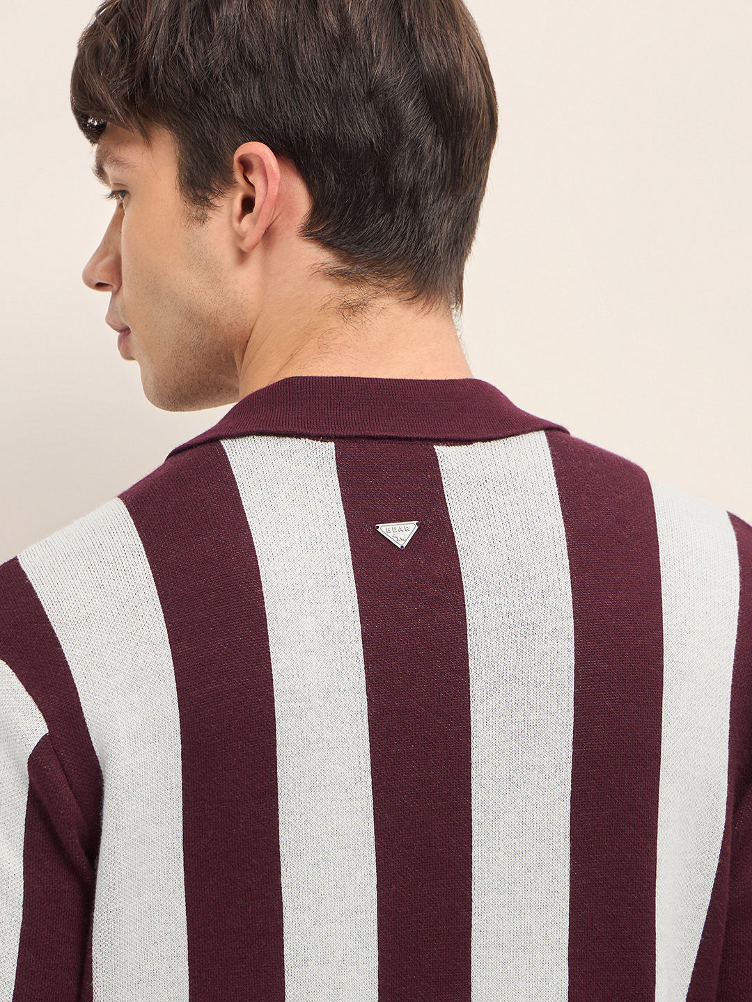 Men Cotton Striped Polo T-Shirt