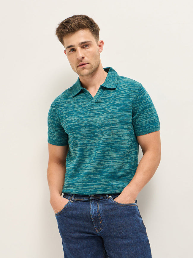 Men Multi-Color Marled texture Regular Fit Polo