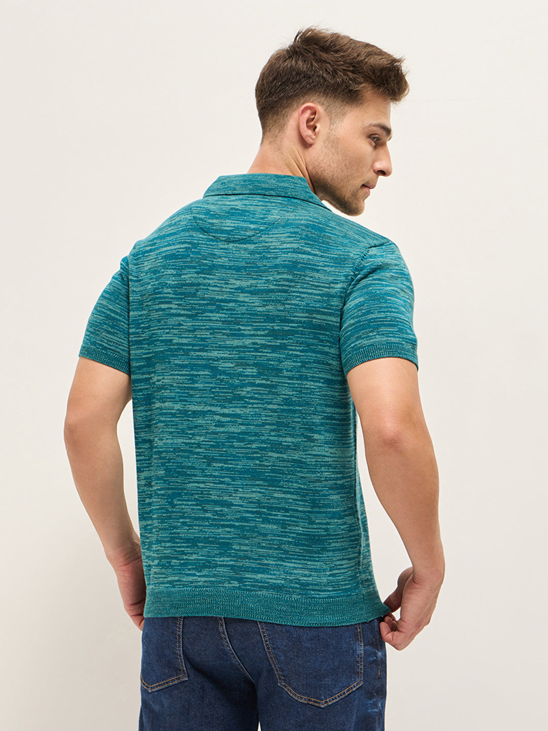 Men Multi-Color Marled texture Regular Fit Polo