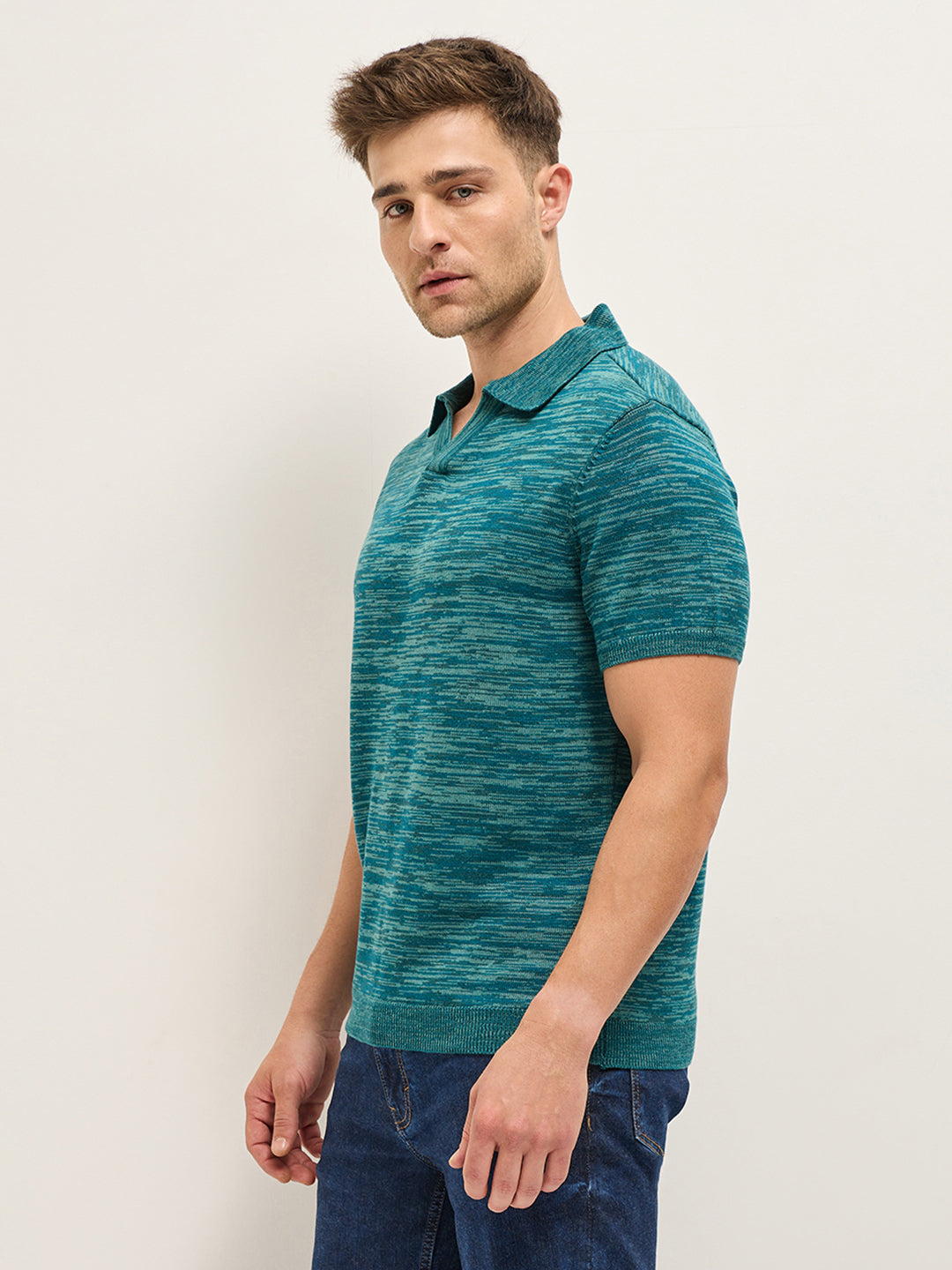 Men Multi-Color Marled texture Regular Fit Polo