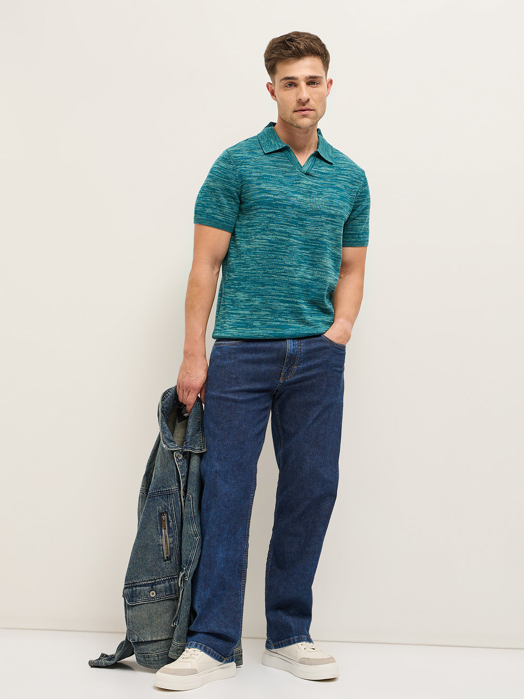 Men Multi-Color Marled texture Regular Fit Polo