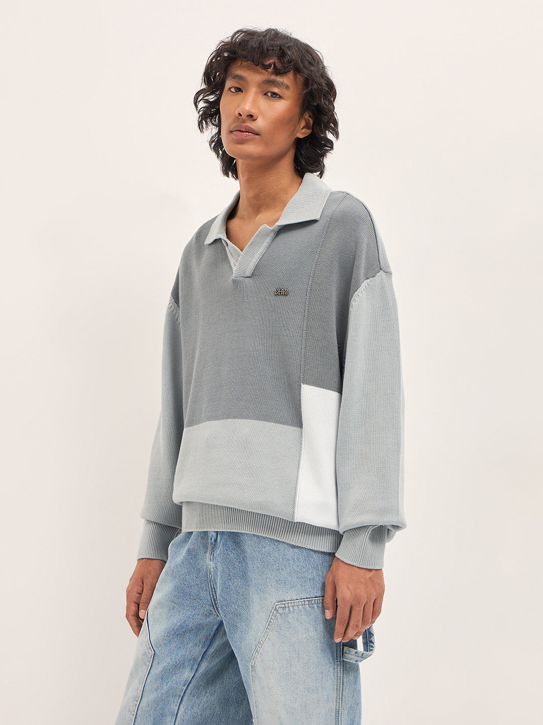 Men Multi Cotton Colourblocked Polo T-Shirt