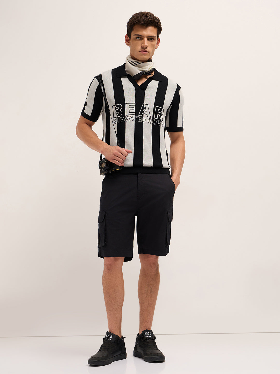 Men Cotton Striped Polo T-Shirt