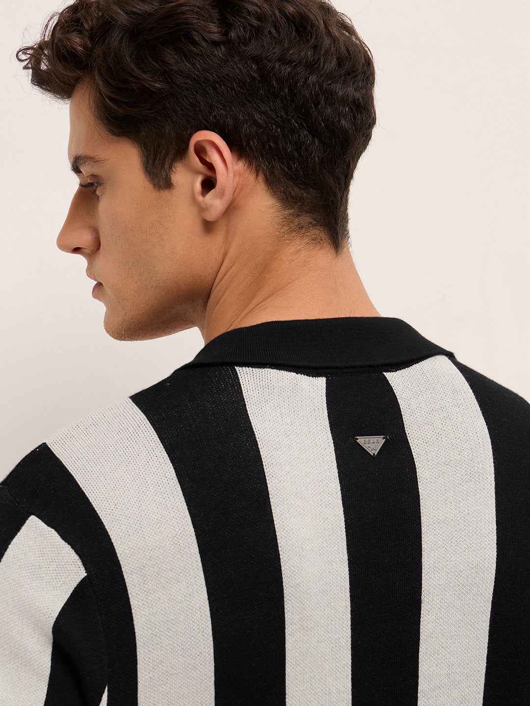 Men Cotton Striped Polo T-Shirt