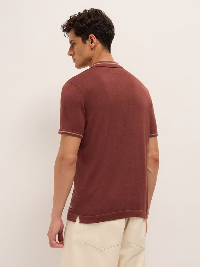 Men Cotton Colorblocked Polo T-Shirt
