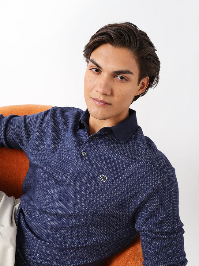 Men Blue Cotton Printed T-Shirt