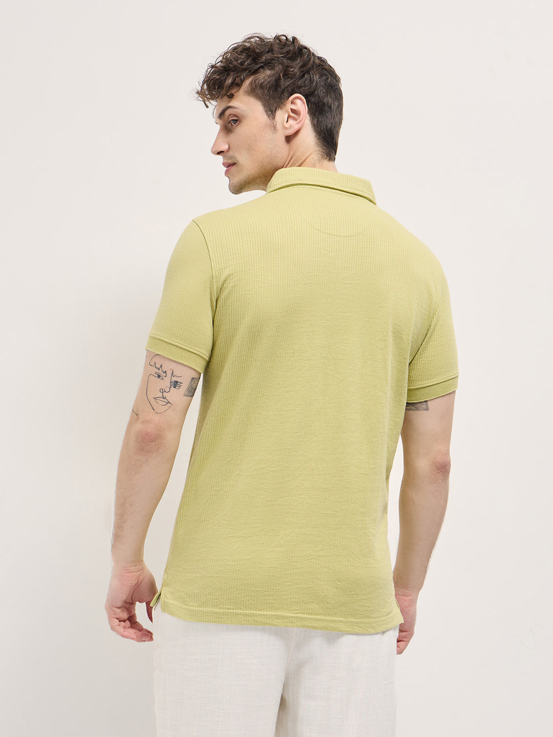 Men Green Slim Fit Polo