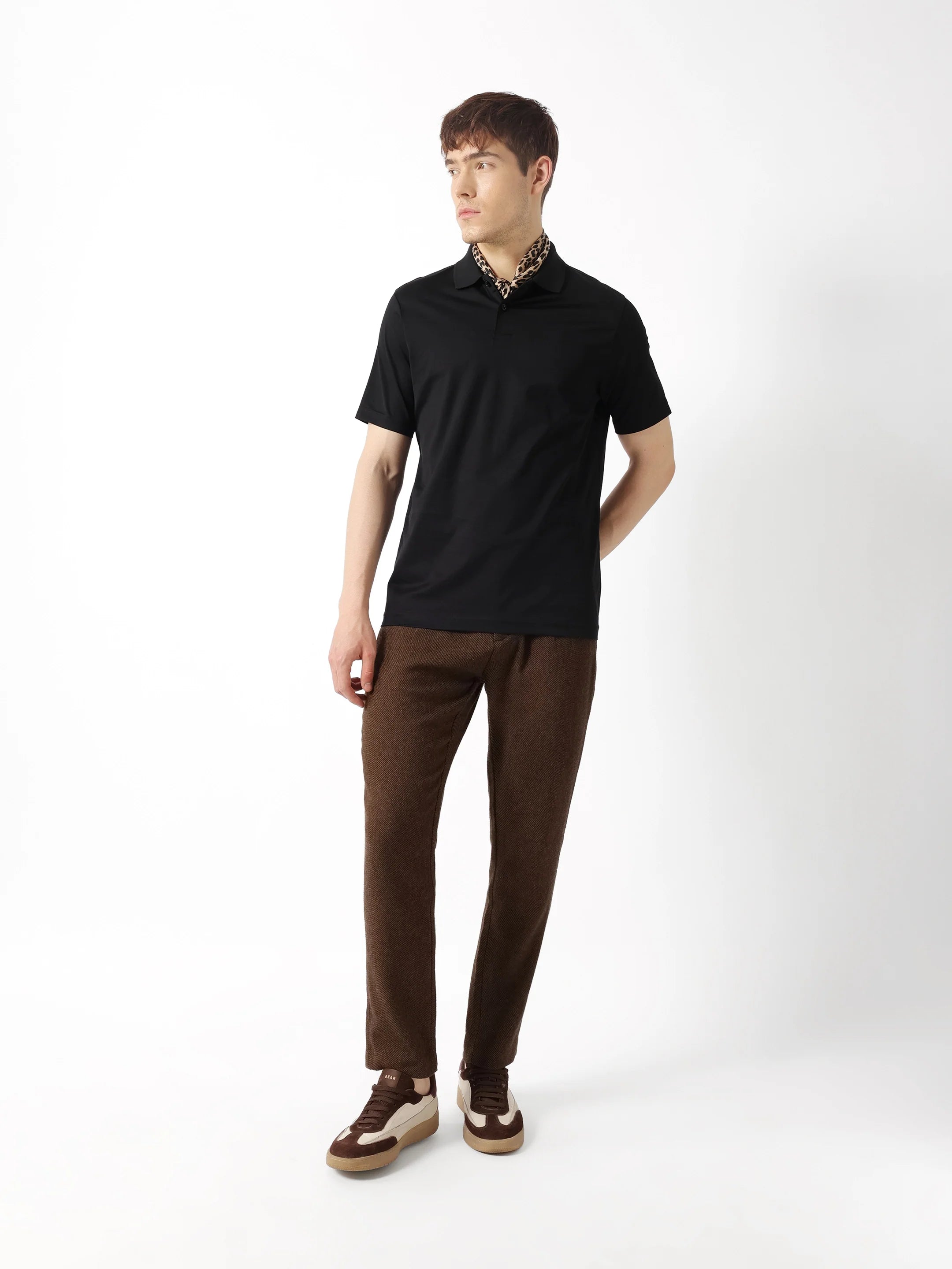 Men Black Solid Polo