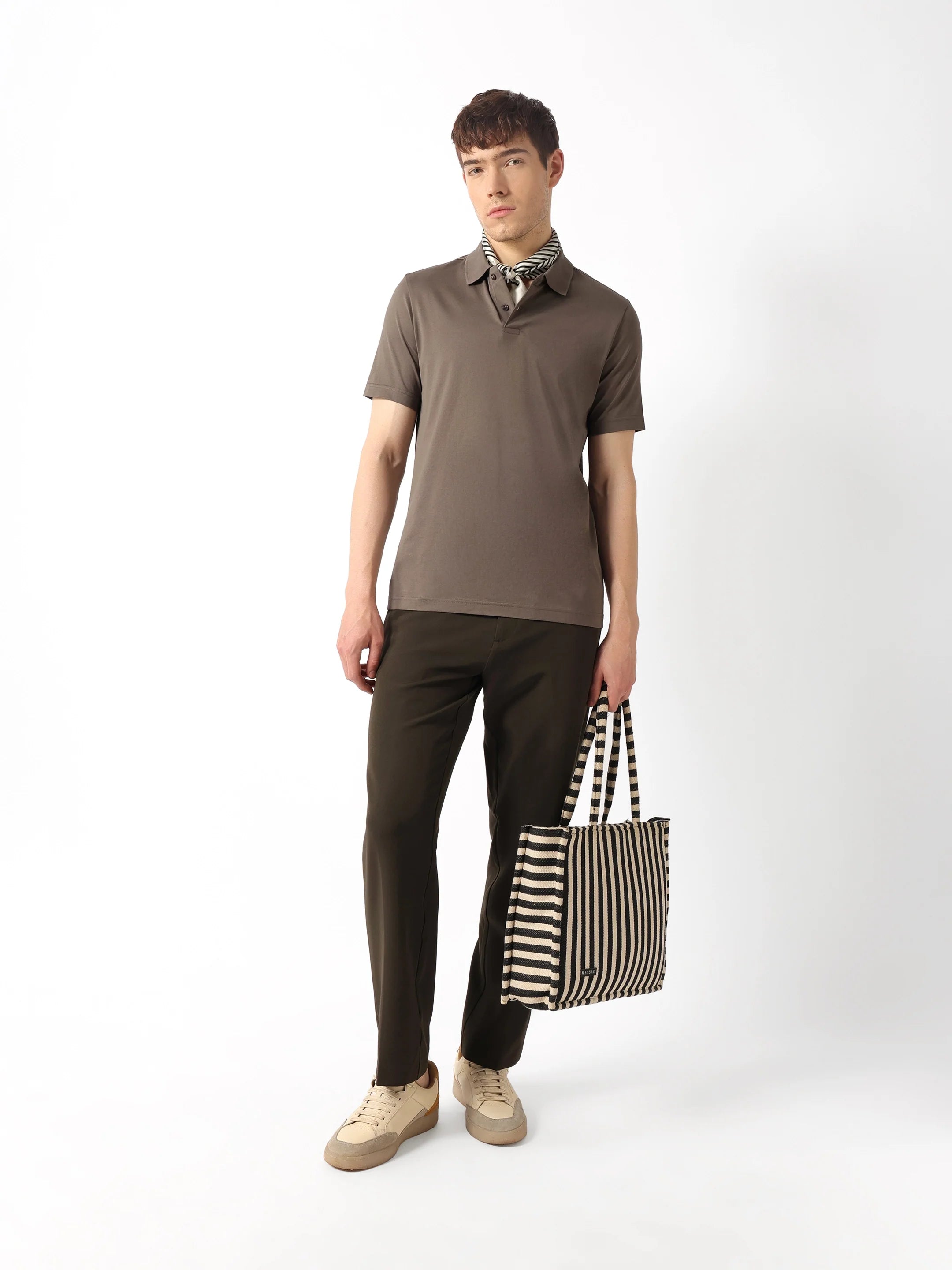Men Grey Solid Polo