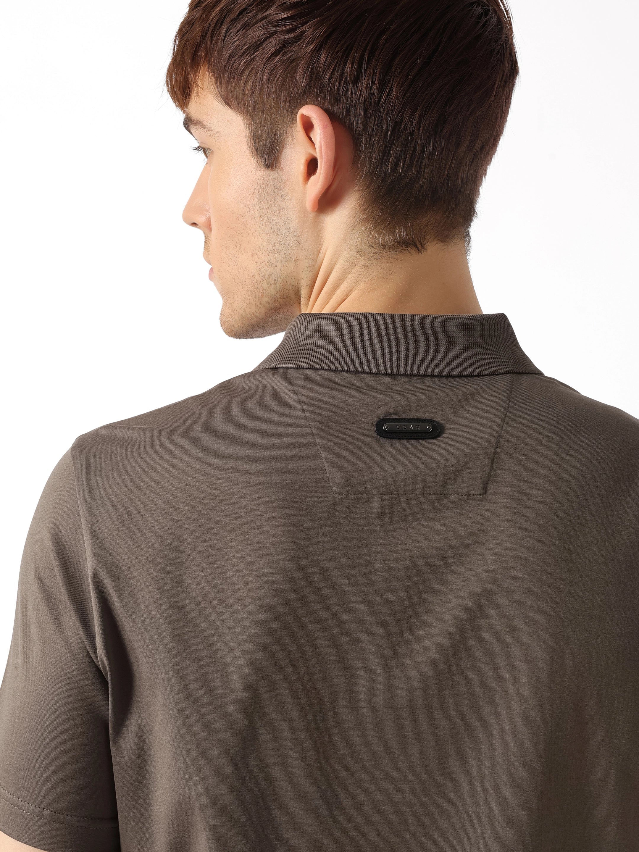 Men Grey Solid Polo