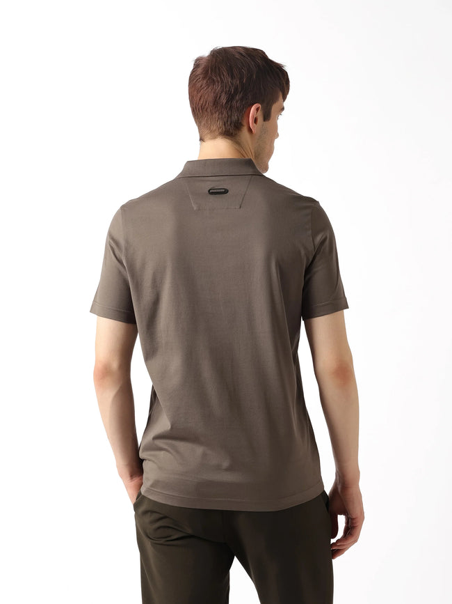 Men Grey Solid Polo
