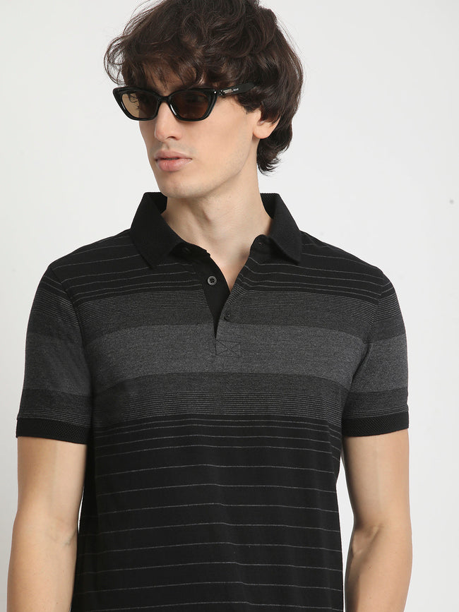 Men  Striped Slim Fit Polo T-Shirt