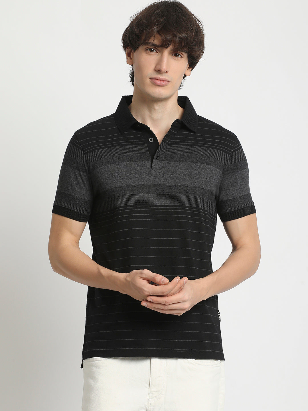 Men  Striped Slim Fit Polo T-Shirt