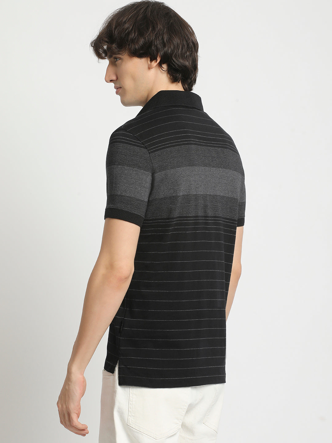 Men  Striped Slim Fit Polo T-Shirt