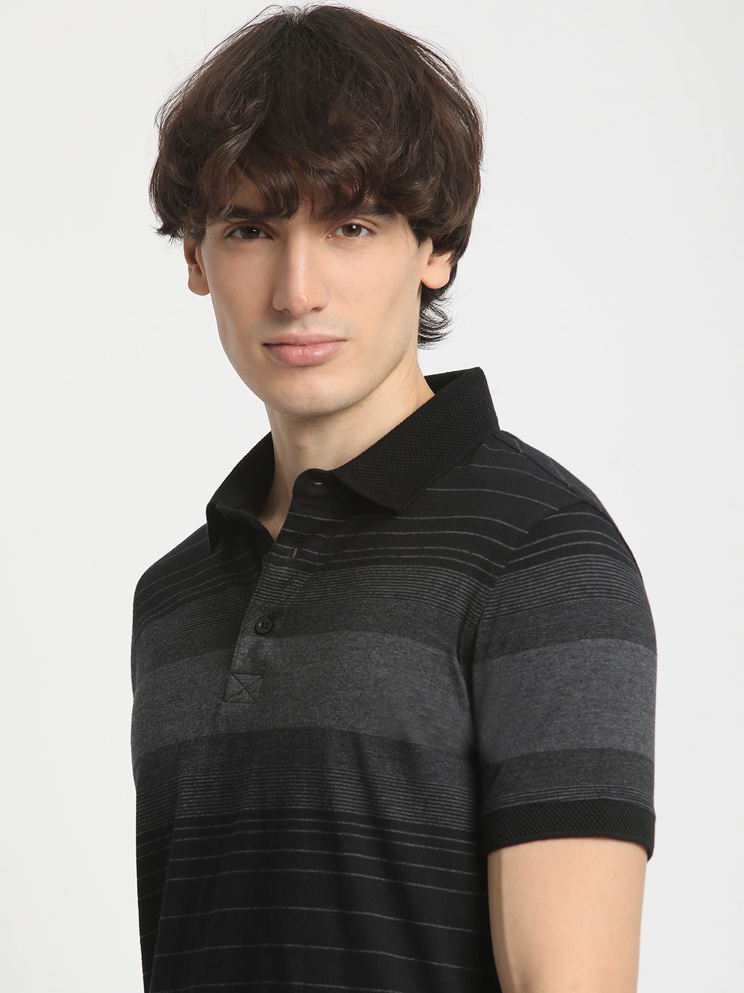 Men  Striped Slim Fit Polo T-Shirt