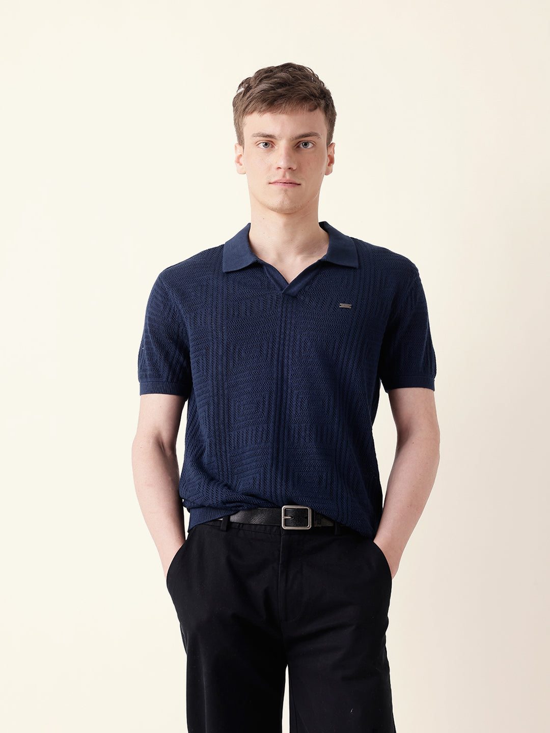 Men Blue Half Sleeve Polo T-Shirt