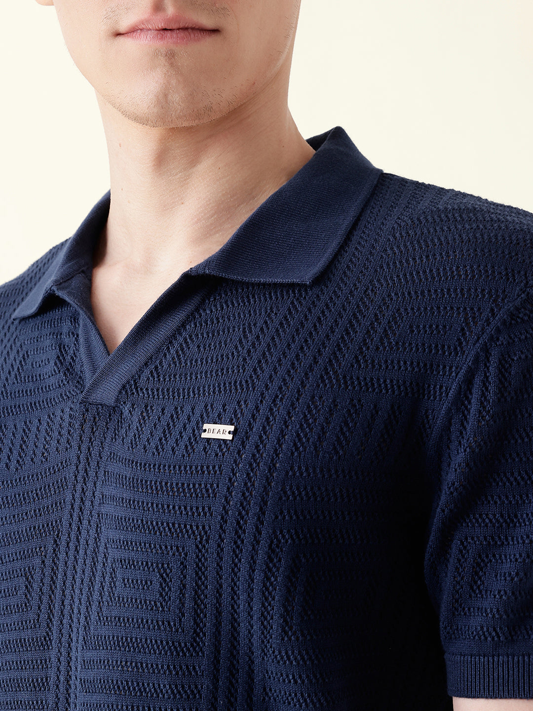 Men Blue Half Sleeve Polo T-Shirt