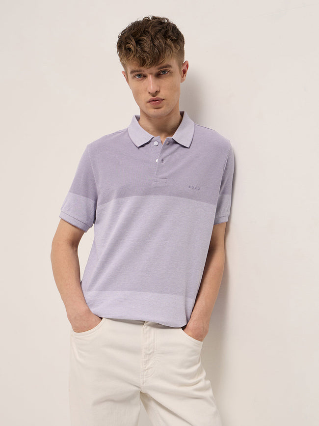 Men Purple Slim Fit Polo