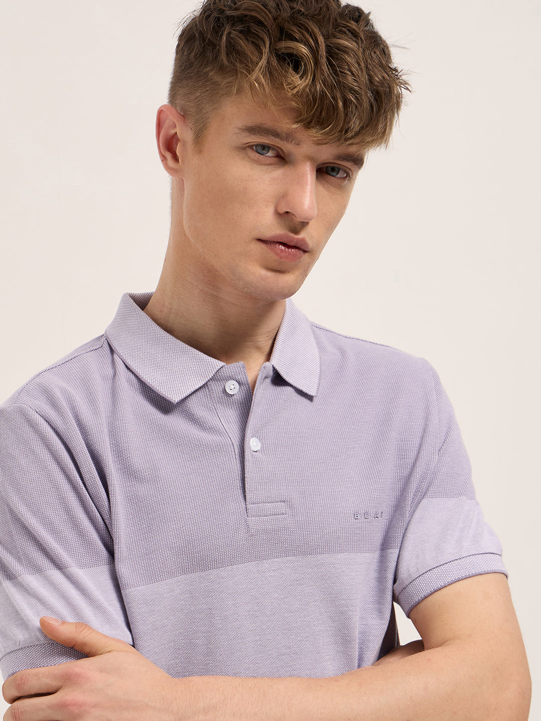 Men Purple Slim Fit Polo