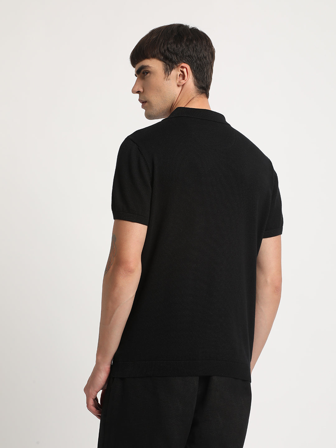 Men Black Polo T-Shirt
