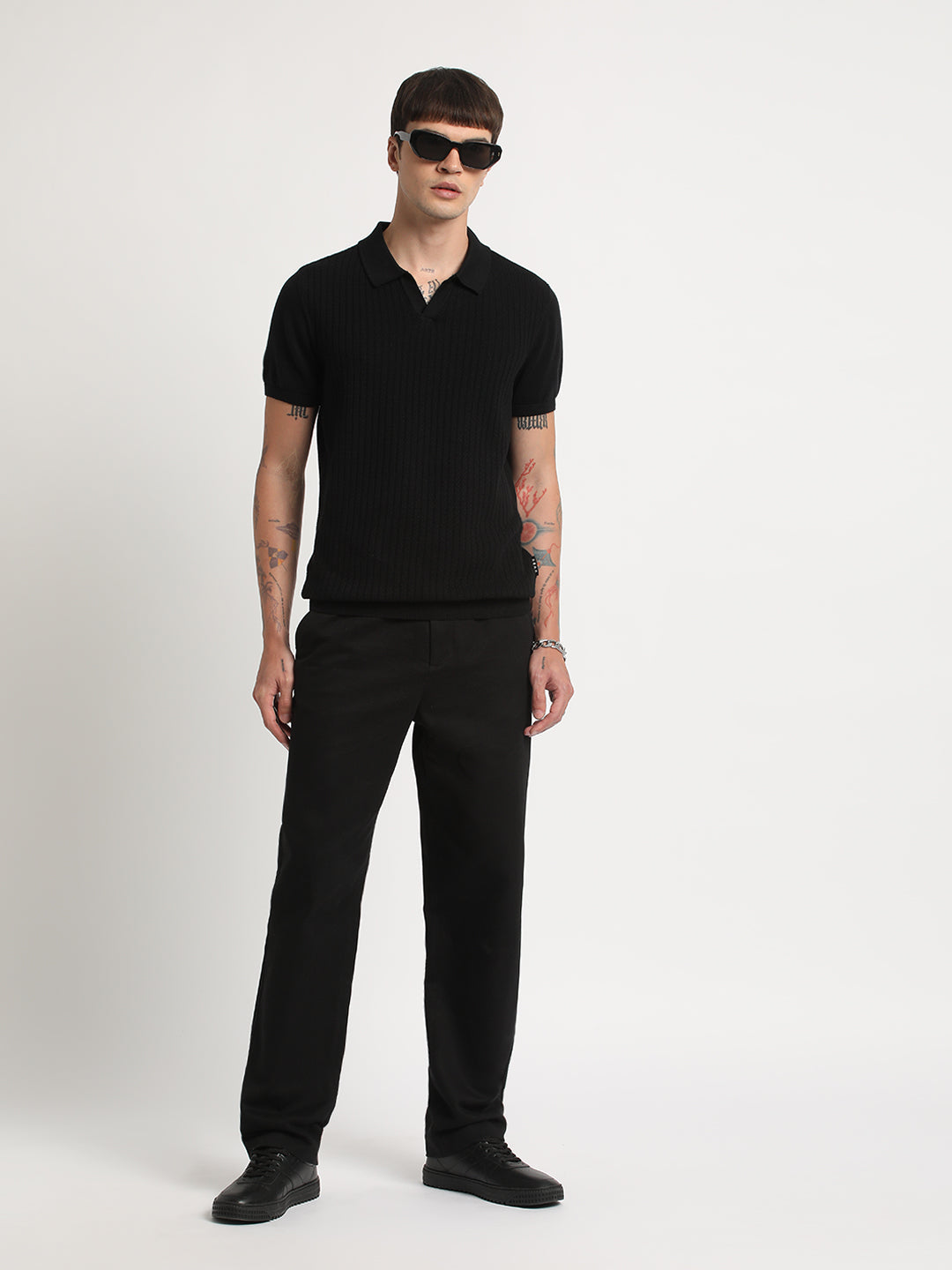Men Black Polo T-Shirt
