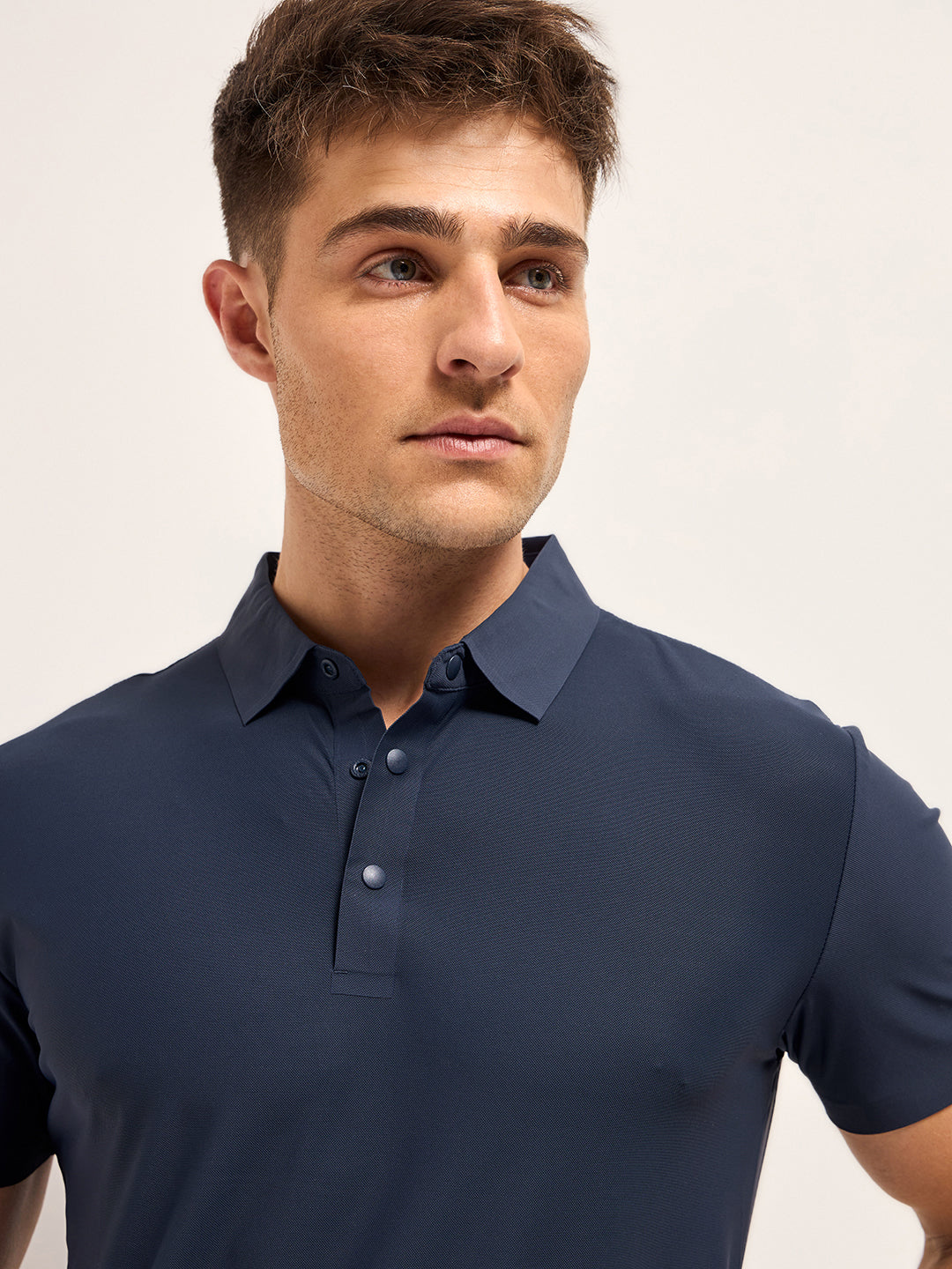Men Diamond Blue Solid Slim Fit Polo T-shirt