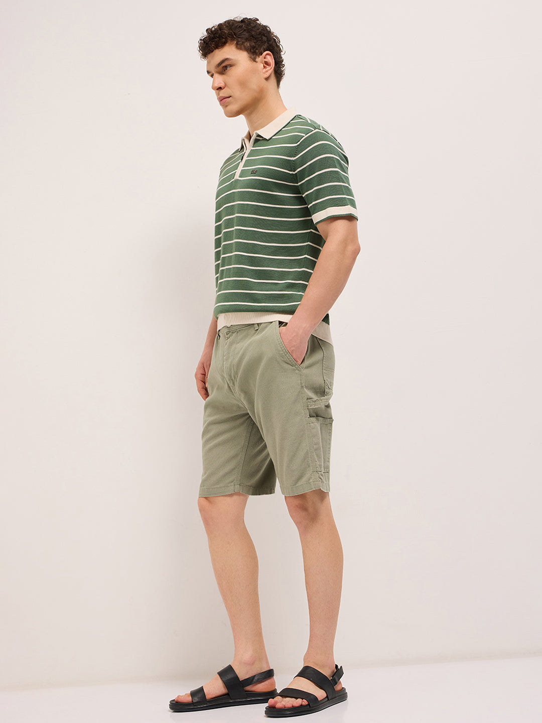 Men Green Slim Fit Polo