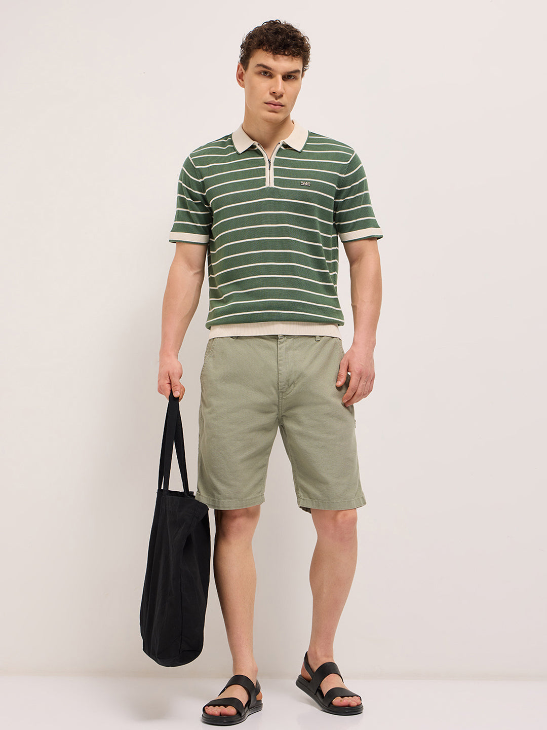 Men Green Slim Fit Polo